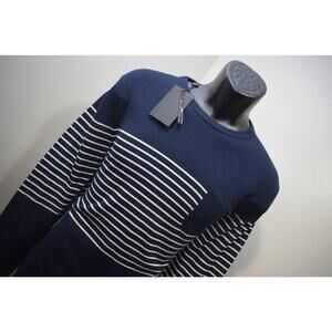 40039 New Bobby Jones 1930 Merino Wool Silk Striped Pullover Sweater Medium $225